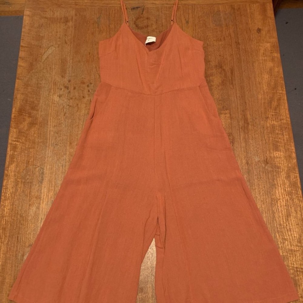 Everly - Adjustable Strap Wide Leg Jumpsuit - Size M - Orange